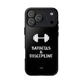 Durable Phone Case - Barbells & Discipline Motivational Phone Cover, Gym Lover Gift, Fitness Accessory, Workout Enthusiast Case