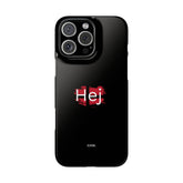 Hej Snap Case - Stylish Black Phone Cover, Trendy Accessories for Teens, Unique Gift Idea, Birthday Present, Custom Phone Case denemarken